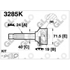 3285K GLO Шарнирный комплект, приводной вал