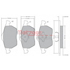 1170278 METZGER Комплект тормозных колодок, дисковый тормоз