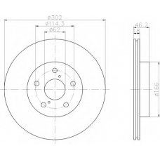 8DD 355 106-261 HELLA Тормозной диск