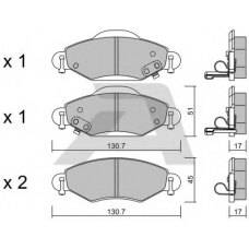 BPTO-1003 AISIN Комплект тормозных колодок, дисковый тормоз