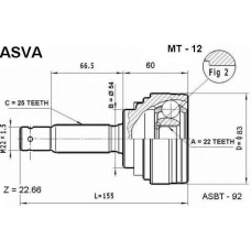 MT-12 ASVA Шарнирный комплект, приводной вал