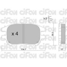 822-617-0 CIFAM Комплект тормозных колодок, дисковый тормоз