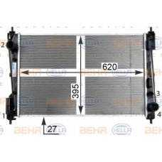 8MK 376 754-454 HELLA Радиатор, охлаждение двигателя