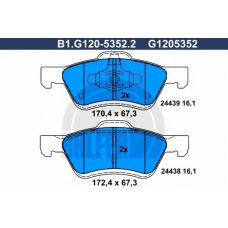 B1.G120-5352.2 GALFER Комплект тормозных колодок, дисковый тормоз