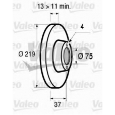 186454 VALEO Тормозной диск