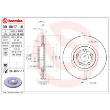 09.9817.11 BREMBO Тормозной диск