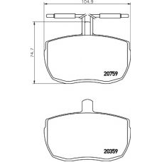 2035907 TEXTAR Комплект тормозных колодок, дисковый тормоз