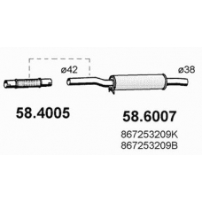 58.6007 ASSO Средний глушитель выхлопных газов