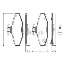 0 986 TB2 187 BOSCH Комплект тормозных колодок, дисковый тормоз