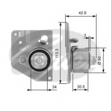 T41273 GATES Натяжной ролик, ремень грм
