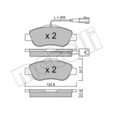 22-0638-2 METELLI Комплект тормозных колодок, дисковый тормоз