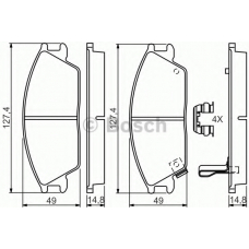 0 986 494 620 BOSCH Комплект тормозных колодок, дисковый тормоз