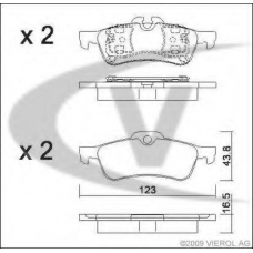 V20-8128 VEMO/VAICO Комплект тормозных колодок, дисковый тормоз