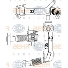 8ME 376 750-761 HELLA Радиатор, рециркуляция ОГ