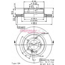 24942 METZGER Тормозной диск