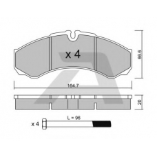 BPIV-2002 AISIN Комплект тормозных колодок, дисковый тормоз