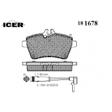 181678 ICER Комплект тормозных колодок, дисковый тормоз