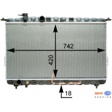 8MK 376 762-241 HELLA Радиатор, охлаждение двигателя