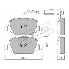 333.2 TRUSTING Комплект тормозных колодок, дисковый тормоз