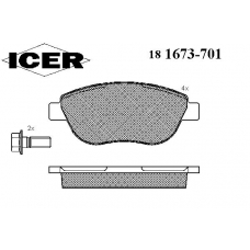 181673-701 ICER Комплект тормозных колодок, дисковый тормоз