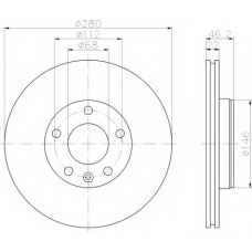 8DD 355 105-531 HELLA Тормозной диск