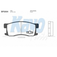 BP-2004 KAVO PARTS Комплект тормозных колодок, дисковый тормоз