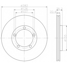 8DD 355 100-011 HELLA Тормозной диск