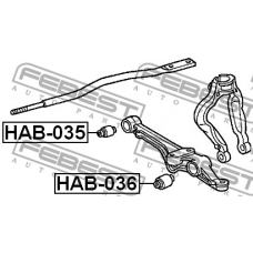 HAB-035 FEBEST Подвеска, рычаг независимой подвески колеса