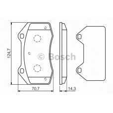 0 986 494 551 BOSCH Комплект тормозных колодок, дисковый тормоз