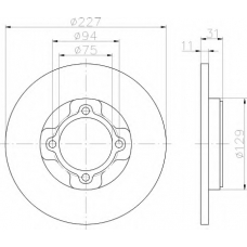 8DD 355 100-771 HELLA Тормозной диск