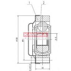 9002 KAMOKA Шарнирный комплект, приводной вал