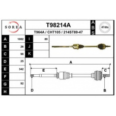 T98214A EAI Приводной вал