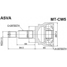 MT-CW5 ASVA Шарнирный комплект, приводной вал