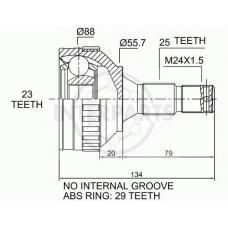 OJ-1757 InterParts Шарнирный комплект, приводной вал