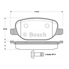 0 986 TB3 122 BOSCH Комплект тормозных колодок, дисковый тормоз