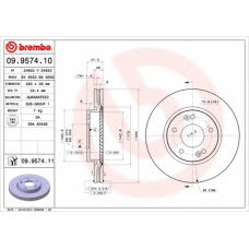 09.9574.11 BREMBO Тормозной диск