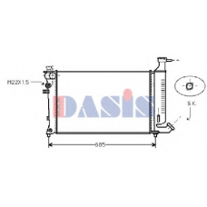 160025N AKS DASIS Радиатор, охлаждение двигателя