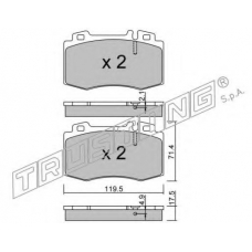 579.5 TRUSTING Комплект тормозных колодок, дисковый тормоз