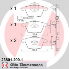 23801.200.1 ZIMMERMANN Комплект тормозных колодок, дисковый тормоз