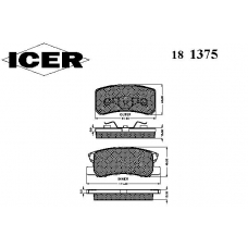 181375 ICER Комплект тормозных колодок, дисковый тормоз