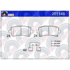 201148 GALFER Комплект тормозных колодок, дисковый тормоз
