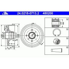 24.0218-0713.2 ATE Тормозной барабан
