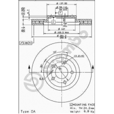 09.5180.10 BREMBO Тормозной диск