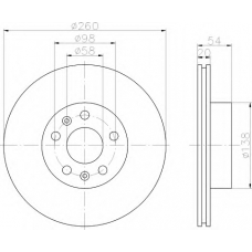 8DD 355 100-231 HELLA Тормозной диск