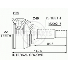 OJ-0195 InterParts Шарнирный комплект, приводной вал