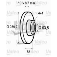 186158 VALEO Тормозной диск