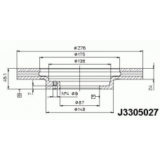 J3305027 NIPPARTS Тормозной диск