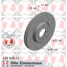 430.1495.52 ZIMMERMANN Тормозной диск