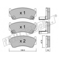 286.0 fri.tech. Комплект тормозных колодок, дисковый тормоз