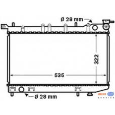 8MK 376 704-691 HELLA Радиатор, охлаждение двигателя